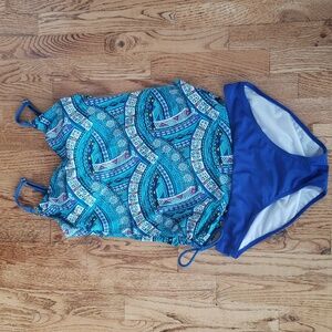 (10) Beach Diva Colorful Aztec Two-Piece Resortwear Ocean Coastal Swimwear Comfy